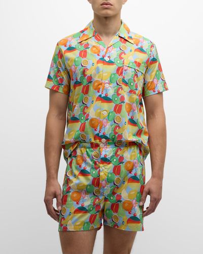 Derek Rose Ledbury 49 Short Cotton Pajama Set - Multicolor