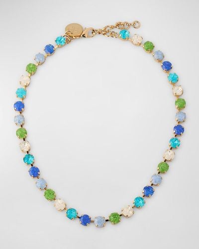 Rebekah Price Miki Crystal Goldtone Necklace - Blue