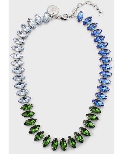 Rebekah Price Emilie Aurora Crystal Silvertone Necklace - Blue