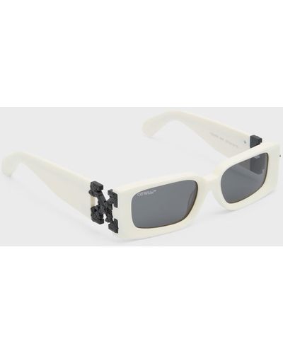 Off-White c/o Virgil Abloh Roma Acetate Rectangle Sunglasses - White