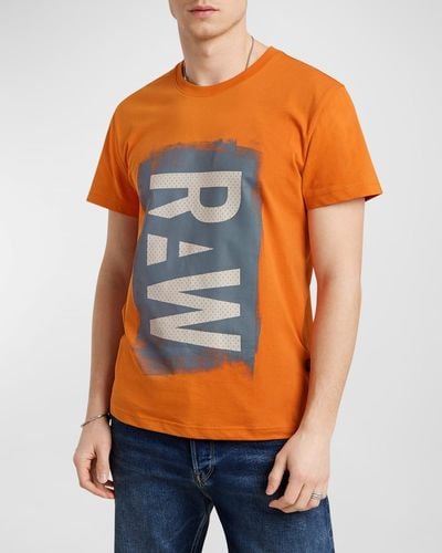G-Star RAW Painted Logo T-Shirt - Orange