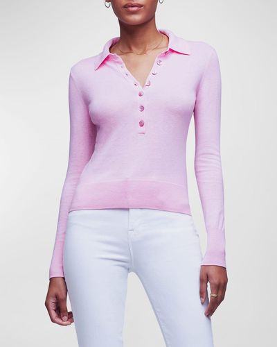 L'Agence Sterling Collared Sweater - Purple