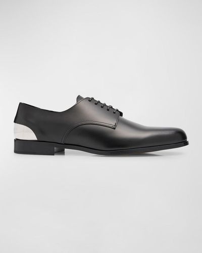 Alexander McQueen Leather Metal-heel Derby Shoes - Black
