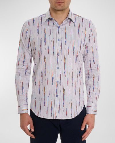 Robert Graham Shipping Lines Cotton-Stretch Sport Shirt - Multicolor