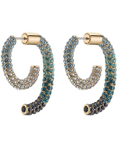 DEMARSON Convertible Allover Pave Luna Earrings, Blue Ombre