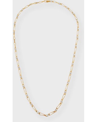 Marco Bicego 18k Yellow Gold Marrakech Onde Single Link Necklace - White