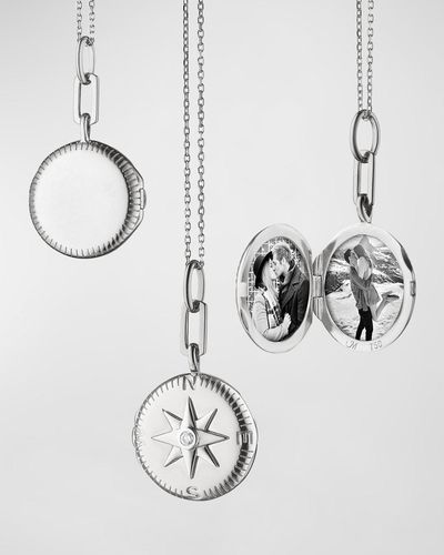 Monica Rich Kosann Sterling Silver "adventure" Compass Locket Necklace - Metallic