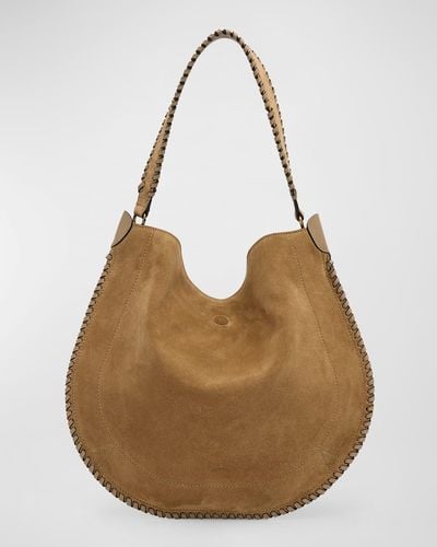Isabel Marant Oskan Braided Leather Hobo Bag - Natural