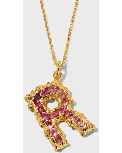 Pacharee Sapphires And Tourmaline Ombre Alphabet Necklace - Metallic