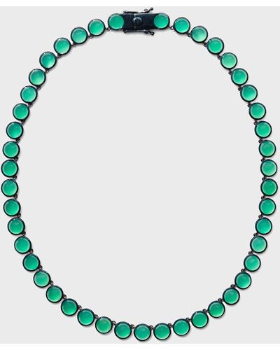 Nakard Small Dot Riviere Necklace In Green Onyx