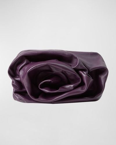 Burberry Rose Soft Leather Clutch Bag - Purple
