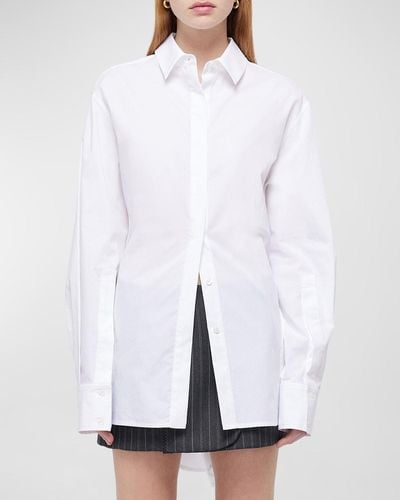Jonathan Simkhai Alfansa Long-Sleeve Button-Front Cotton Shirt - White