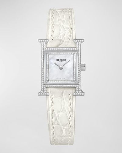 Hermès Heure H Watch, Mini Model, 21 Mm - White
