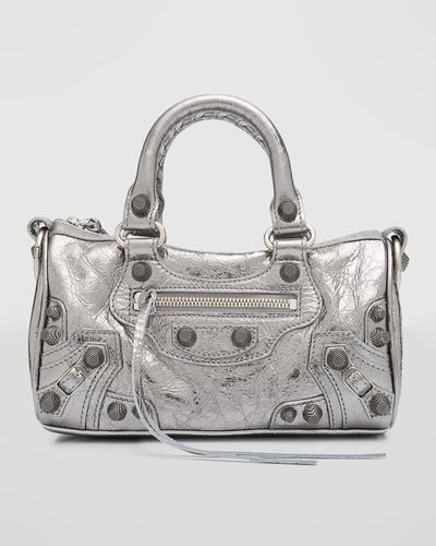 Balenciaga Le Cagole Mini Duffle Bag Metallized - Gray
