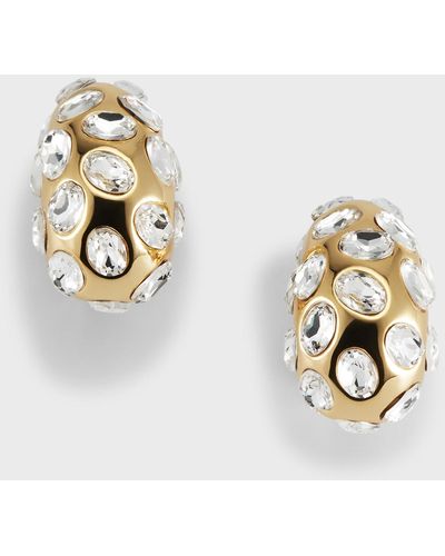 Kenneth Jay Lane And Crystal Domed Clip-On Earrings - Metallic