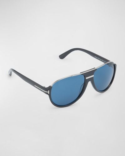 Tom Ford Polarized Acetate Sunglasses - Blue