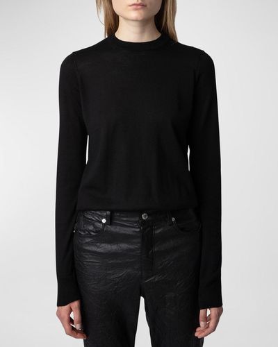 Zadig & Voltaire Emma Open-Back Wool Sweater - Black