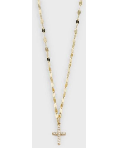 Lana Jewelry 14k Flawless Mini Cross Pendant Necklace - White