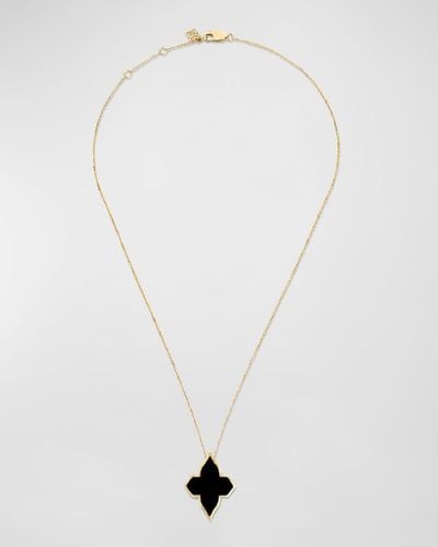 Farah Khan Atelier 18k Yellow Gold Piano Black Minimalistic Necklace, 16-18"l - White
