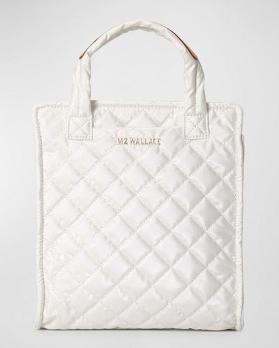 MZ Wallace Mini Box Quilted Nylon Tote Bag - White
