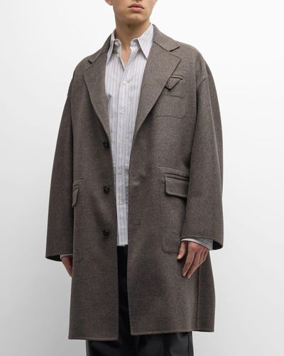 Bottega Veneta Wool-Cashmere Topcoat - Gray