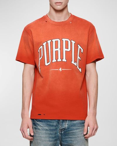 Purple Collegiate T-Shirt - Orange