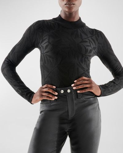 AS by DF Remi Long-Sleeve Mock-Neck Top - Black