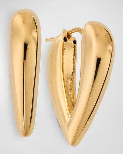 Lisa Nik 18K V-Shape Hoop Earrings - Metallic