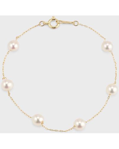 Mizuki 14K Multi-Pearl Chain Bracelet - Natural