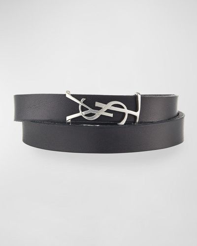 Saint Laurent Wrap-around Logo Bracelet - Black