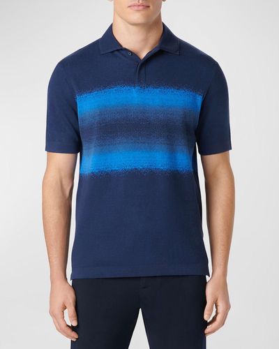 Bugatchi Short-Sleeve 3-Button Polo Shirt - Blue