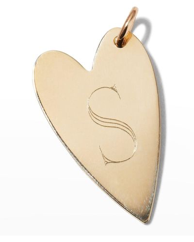 Sarah Chloe Melange 14K Brie Asymmetrical Initial Heart Charm - Natural