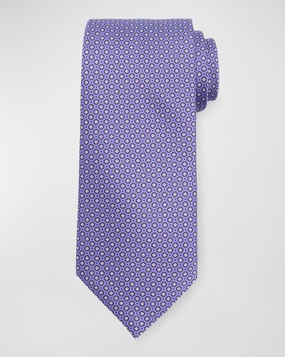 Stefano Ricci Silk Micro-geometric Tie - Purple