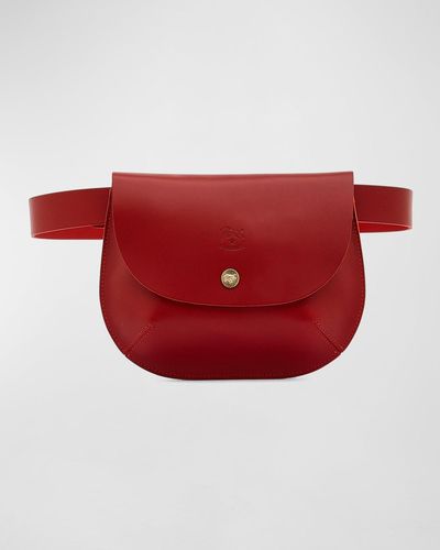 Il Bisonte Vachetta Leather Belt Bag - Red
