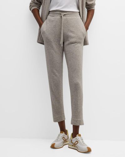TSE Recycled Cashmere Cropped Jogger Pants - Gray