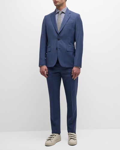 Paul Smith Soho Fit Micro-Houndstooth Suit - Blue