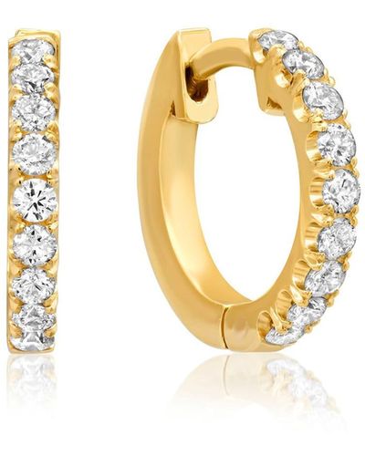 Jennifer Meyer 18k Yellow Gold Small Diamond Huggie Earrings - Metallic