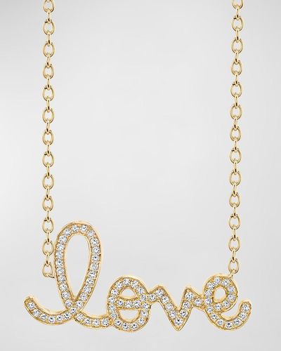 Sydney Evan 14k Yellow Gold Xl Diamond Love Necklace - Natural