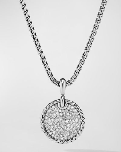 David Yurman Dy Elements Pendant With Diamonds In Silver, 21mm - White