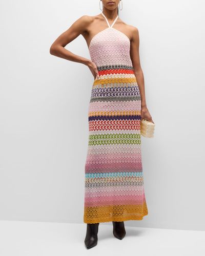 Missoni Open-Knit Halter Maxi Dress - Multicolor