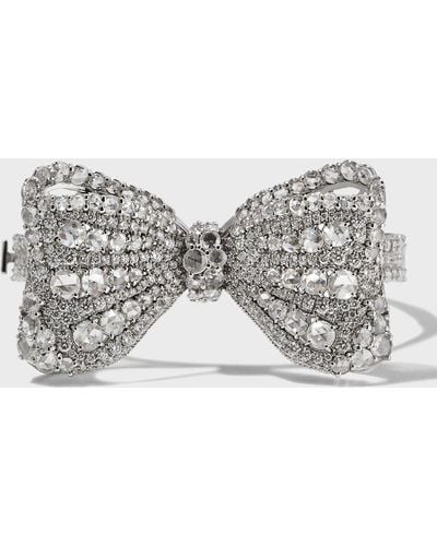 Staurino 18k White Gold Diamond Bow Bracelet - Gray