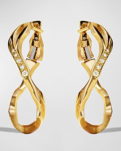 Milamore Kintsugi Infinity Large Hoop Earrings - Metallic