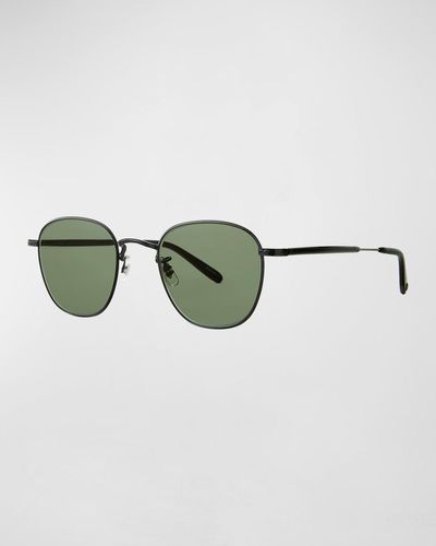 Garrett Leight World 49 Metal Sunglasses - Green