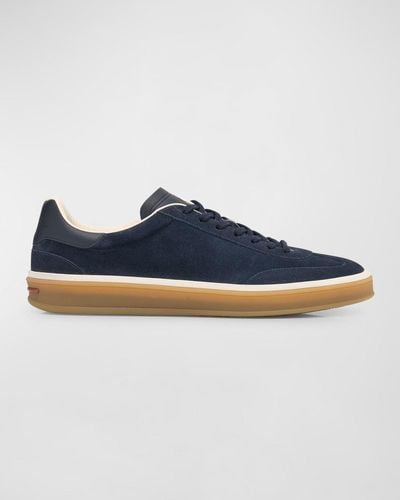 Loro Piana Tennis Walk Suede Low-Top Sneakers - Blue
