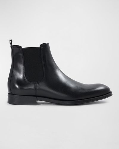 Paul Stuart Leather Chelsea Boots - Black