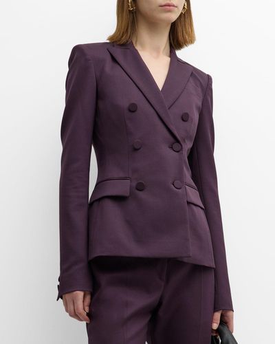 Altuzarra Indiana Wool-Blend Blazer Jacket - Purple
