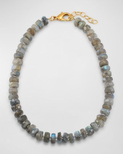 Dina Mackney Labradorite Barrel Cut Necklace - Metallic