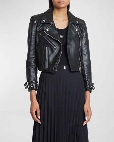 Givenchy Shrunken Leather Moto Jacket - Black