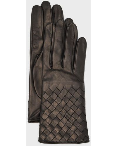 Portolano Woven Nappa Leather Gloves - Gray