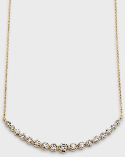 Neiman Marcus 18k Yellow Gold 17 Round Diamond Smiley Necklace - White